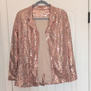 Unk Women's Sequin Blazer in Rose Gold